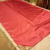 This is a 6Ft long Red China Silk Billow with Gold Trimmed and Tasseled corners.