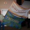 Julie's Dad & Bobby holding 2 of our newest additions to our Flag Inventory - Hallelujah and Freedom!  