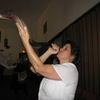 Linda sounding the Shofar