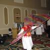 Someone from one of the dance teams flying our rainbow Wing flags