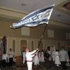 Bobby flying our "Bless Israel" flag