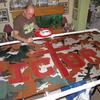Bobby working on the camo part of the flag - This part is very time consuming