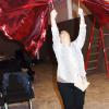 A Pair of Large Red Tissue Lame' Wing Flags Worshiping on Resurrection Sunday - Rosalie from Fulton, Missouri 4/20/14