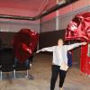 A Pair of Large Red Tissue Lame' Wing Flags Worshiping on Resurrection Sunday - Rosalie from Fulton, Missouri 4/20/14