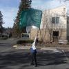  7ft White and a 7ft Green Silk Flag - Mona, Spokane Washington 3/12/15