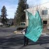  7ft White and a 7ft Green Silk Flag - Mona, Spokane Washington 3/12/15